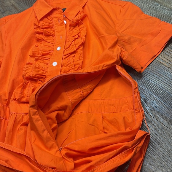 J Crew Ruffle Bow Tie Frills High Neck Midi A Line Silhouette Dress 6P - Picture 10 of 10